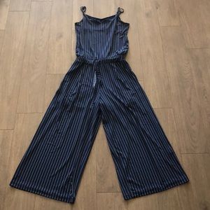 Blue & White Striped Jumpsuit